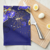 Zusammensetzung mit Sapphire-Schmetterlingen Geschirrtuch (Viertel Falte)