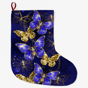 Zusammensetzung mit Sapphire-Schmetterlingen Großer Weihnachtsstrumpf