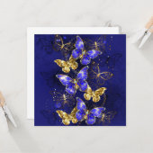 Zusammensetzung mit Sapphire-Schmetterlingen Karte (Vorderseite/Rückseite Beispiel)