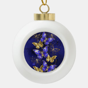 Zusammensetzung mit Sapphire-Schmetterlingen Keramik Kugel-Ornament
