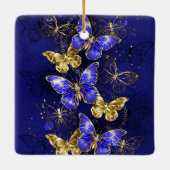 Zusammensetzung mit Sapphire-Schmetterlingen Keramikornament (Rückseite)