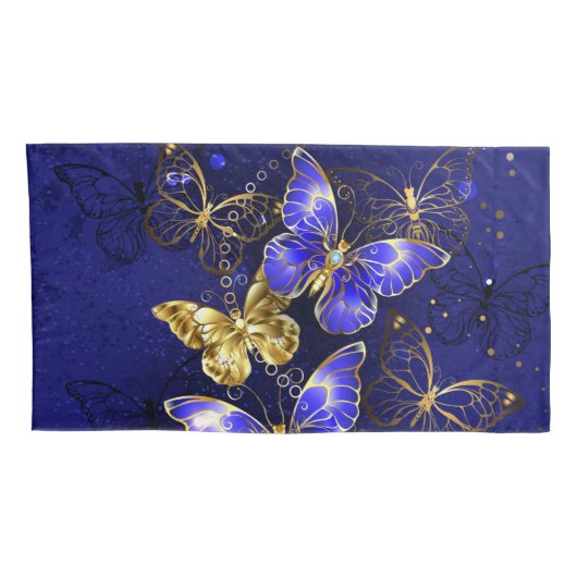 Zusammensetzung mit Sapphire-Schmetterlingen Kissenbezug (Rückseite-Rechts)