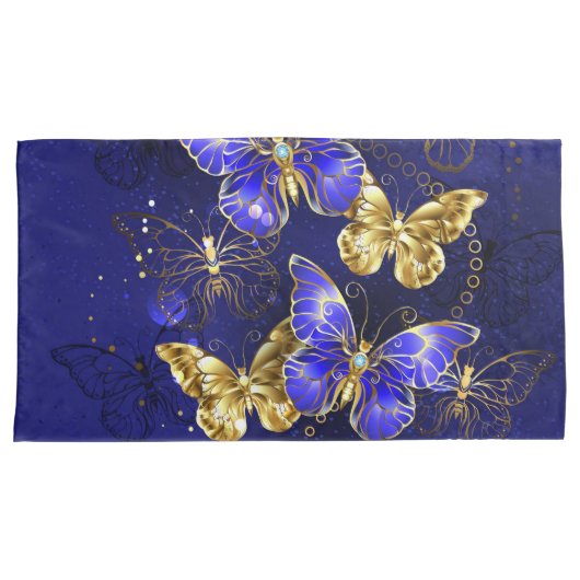 Zusammensetzung mit Sapphire-Schmetterlingen Kissenbezug (Vorderseite-Rechts)