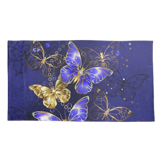 Zusammensetzung mit Sapphire-Schmetterlingen Kissenbezug (Rückseite)