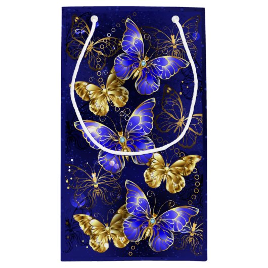 Zusammensetzung mit Sapphire-Schmetterlingen Kleine Geschenktüte (Rückseite)