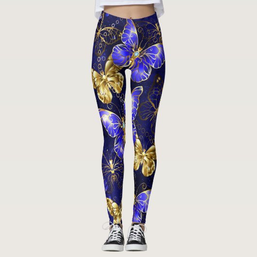 Zusammensetzung mit Sapphire-Schmetterlingen Leggings (Vorderseite)