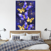 Zusammensetzung mit Sapphire-Schmetterlingen Leinwanddruck (Insitu (Schlafzimmer))