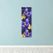 Zusammensetzung mit Sapphire-Schmetterlingen Leinwanddruck (Insitu (Holzboden))