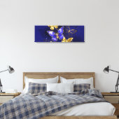 Zusammensetzung mit Sapphire-Schmetterlingen Leinwanddruck (Insitu (Schlafzimmer))