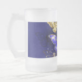 Zusammensetzung mit Sapphire-Schmetterlingen Mattglas Bierglas (Links)