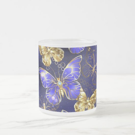 Zusammensetzung mit Sapphire-Schmetterlingen Mattglastasse (Mittel)