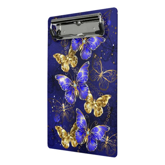 Zusammensetzung mit Sapphire-Schmetterlingen Mini Klemmbrett (Gewinkelt2)