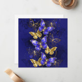 Zusammensetzung mit Sapphire-Schmetterlingen Mitteilungskarte (Vorderseite/Rückseite Beispiel)