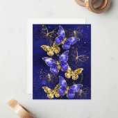 Zusammensetzung mit Sapphire-Schmetterlingen Mitteilungskarte (Vorderseite/Rückseite Beispiel)