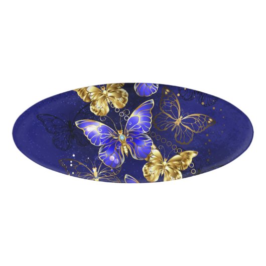 Zusammensetzung mit Sapphire-Schmetterlingen Namenschild (Vorderseite)