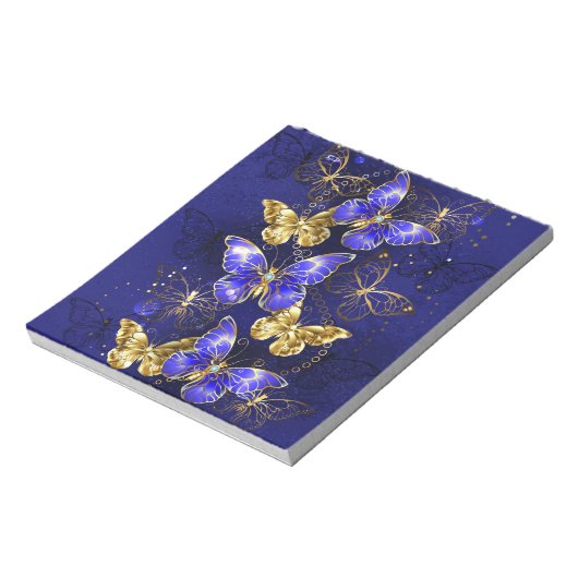 Zusammensetzung mit Sapphire-Schmetterlingen Notizblock (Rotiert)