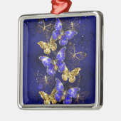 Zusammensetzung mit Sapphire-Schmetterlingen Ornament Aus Metall (Links)