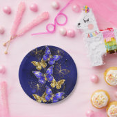 Zusammensetzung mit Sapphire-Schmetterlingen Pappteller (Party)