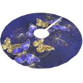 Zusammensetzung mit Sapphire-Schmetterlingen Polyester Weihnachtsbaumdecke (Schrägansicht)