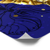 Zusammensetzung mit Sapphire-Schmetterlingen Poster (Ecke)