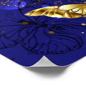 Zusammensetzung mit Sapphire-Schmetterlingen Poster (Ecke)