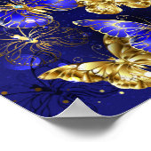 Zusammensetzung mit Sapphire-Schmetterlingen Poster (Ecke)