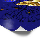 Zusammensetzung mit Sapphire-Schmetterlingen Poster (Ecke)