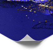 Zusammensetzung mit Sapphire-Schmetterlingen Poster (Ecke)