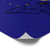 Zusammensetzung mit Sapphire-Schmetterlingen Poster (Ecke)