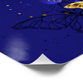 Zusammensetzung mit Sapphire-Schmetterlingen Poster (Ecke)