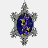 Zusammensetzung mit Sapphire-Schmetterlingen Schneeflocken Zinn-Ornament (Links)