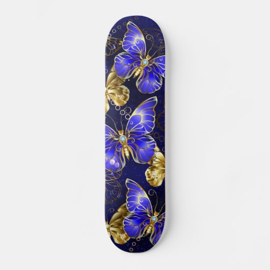 Zusammensetzung mit Sapphire-Schmetterlingen Skateboard (Vorderseite)