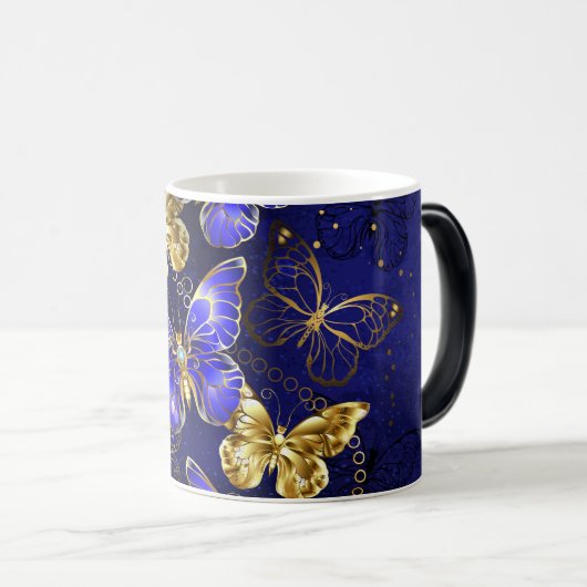 Zusammensetzung mit Sapphire-Schmetterlingen Verwandlungstasse (VorderseiteRechts)