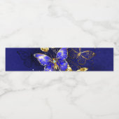 Zusammensetzung mit Sapphire-Schmetterlingen Wasserflaschenetikett (Einzelnes Label)