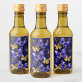 Zusammensetzung mit Sapphire-Schmetterlingen Weinetikett (Flaschen)