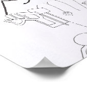 Zusammensetzung mit Surreal-Zeichnung-Färbung P 2 Poster (Ecke)