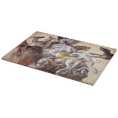 ZUSAMMENSETZUNG MIT TIEREN, HÄNDLER, HUNDEN, HÄNDE SCHNEIDEBRETT (Ecke)