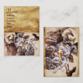 ZUSAMMENSETZUNG MIT TIEREN, HÄNDLER, HUNDEN, HÄNDE VISITENKARTE (Vorne/Hinten)