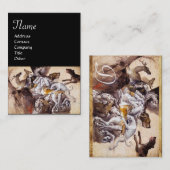 ZUSAMMENSETZUNG MIT TIEREN, HÄNDLER, HUNDEN, HÄNDE VISITENKARTE (Vorne/Hinten)