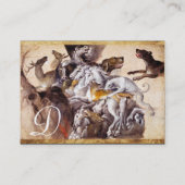 ZUSAMMENSETZUNG MIT TIEREN, HÄNDLER, HUNDEN, HÄNDE VISITENKARTE (Rückseite)