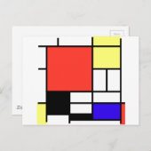 Zusammensetzung, Mondriaan Postkarte (Vorne/Hinten)