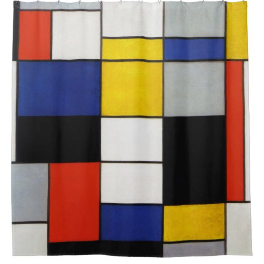 Zusammensetzung, Mondrian Duschvorhang (Vorderseite)