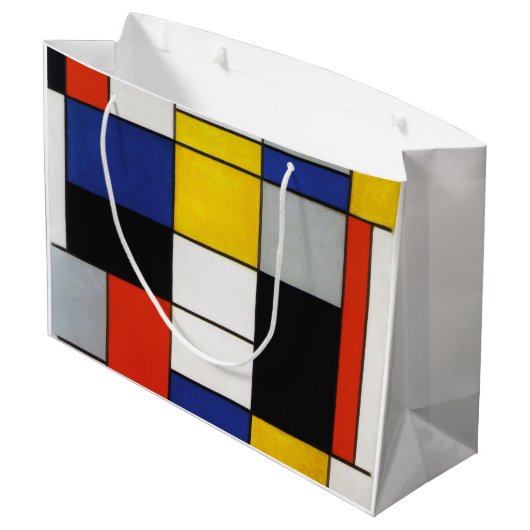 Zusammensetzung, Mondrian Große Geschenktüte (Rückseite Schrägansicht)