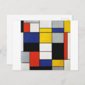 Zusammensetzung, Mondrian Postkarte (Vorne/Hinten)