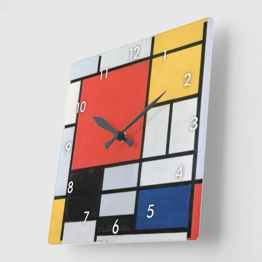 Zusammensetzung, Mondrian Quadratische Wanduhr (Winkel)
