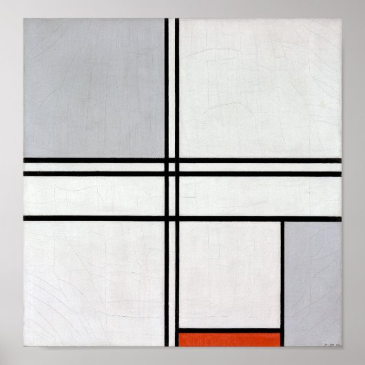Zusammensetzung (Nr. 1) Graurot | Piet Mondrian | Poster (Vorne)