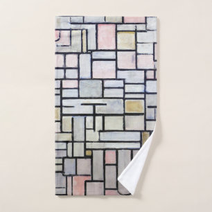 Zusammensetzung Rosa und Grau, Mondrian Handtuch