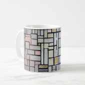 Zusammensetzung Rosa und Grau, Mondrian Kaffeetasse (Vorderseite Links)