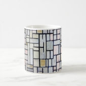 Zusammensetzung Rosa und Grau, Mondrian Kaffeetasse (Mittel)