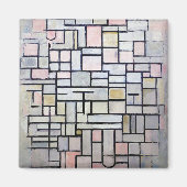 Zusammensetzung Rosa und Grau, Mondrian Magnet (Vorne)